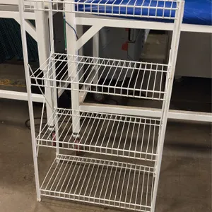 White Metal Wire 4-Tier Storage Shelf, 41x23x13 Inches