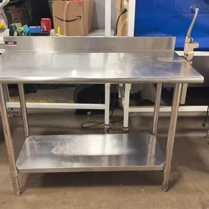 Stainless Steel Prep Table with Built-In Can Opener, 50x24x29