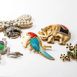 Collection of Animal Themed Costume Jewelry Brooches