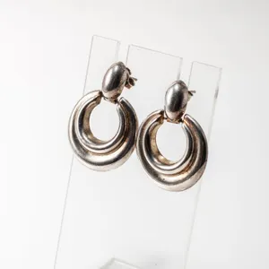 Vintage Vior Italy Sterling Silver Pierced Earrings