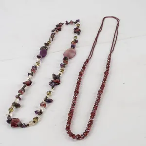 Pair of Fashion Necklaces with Amethyst Beads