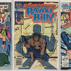 Adventures of Bayou Billy #1-3 Comic Set - Archie Adventure Series - 1989-1990