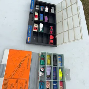 Hot wheel cars in 2 hot wheel carrying cases
