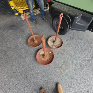 (3) Cast Iron Mushroom Anchors