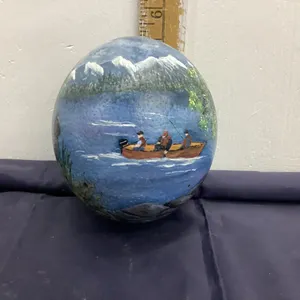 PAINTED OSTRICH EGG