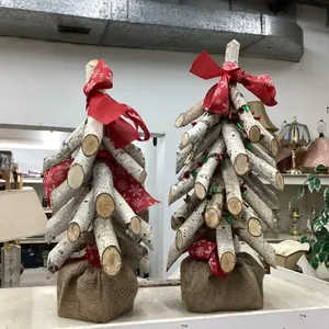 (2) HANDMADE BIRCH "CHRISTMAS" TREES