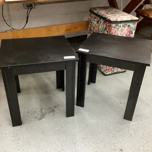 (2) BLACK SIDE TABLES