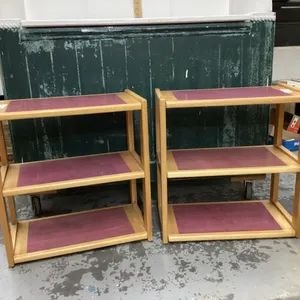 (2) SMALL WOOD SHELVES