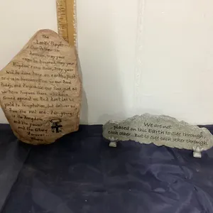 (2) ROCKS W/ SAYINGS - THE LORD'S PRAYER & INSPIRATIONAL