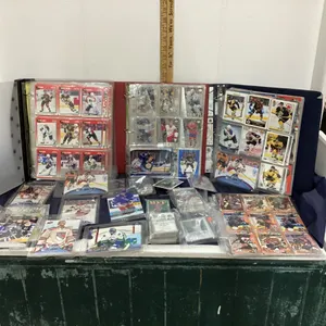 BOXFUL OF SPORTS TRADING CARDS - MOSTLY HOCKEY -INCLUDES LARGER SIZED "WINTER CLASSIC" CARDS IN CASES