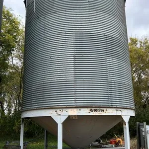 1950 bushel Westeel Rosco bin on Westeel hopper cone on legs, Bin #11