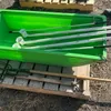 Pallet w/ Poly calf sleigh, (2) Hot shot sorting sticks, (3) Grain sample scoops, 3 tine fork, 5 tine fork