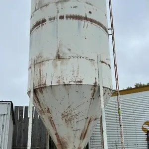 Approx 20’ H x 8’ D Friesen hopper bottom feed bin on legs w/ 4” pencil auger (No motor)