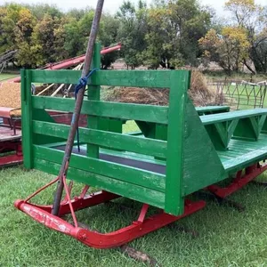 Wooden sleigh rack on bob sleighs, (Green and Red)