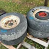 (4) ST225/75R15 trailer tires on 6 bolt rims