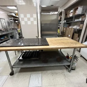 Table w/ Wood Top & Marble
 UNRESERVED