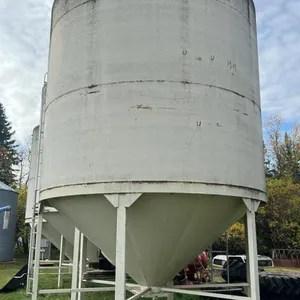 Approx 2000 bushel Meridian Grain Max Hopper bottom bin on skid, Bin #4, S/N 24914