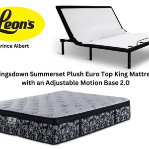 Kingsdown Summerset Plush Euro Top King Mattress with an Adjustable Motion Base from Leon's Furniture, Prince Albert (Retail Value $4,500)
 UNRESERVE