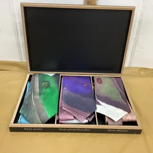 DUCKS UNLIMITED  (3) PC TIE SET  IN NICE WOOD CASE