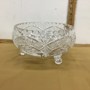FOOTED PINWHEEL CRYSTAL BOWL