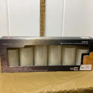 NEW SET OF (6) LED WAX CANDLES  -  HAS REMOTE