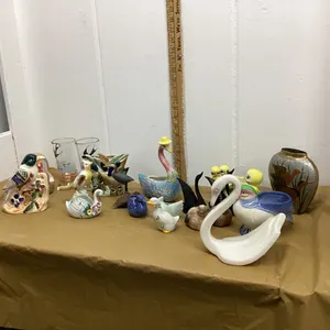 (2) BOXES W/ MISC KNICKNACK BIRD ORNAMENTS - SOME VINTAGE