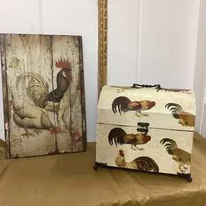 ROOSTER THEME CHEST & DECOR BOARD