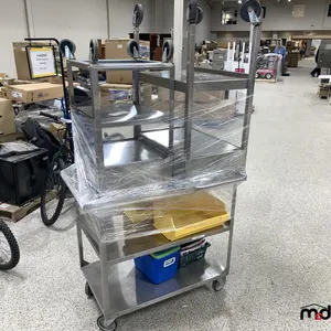 (3) Stainless Steel Rolling Carts and Bins
 UNRESERVED