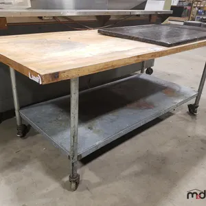 Stainless Steel Table w/ Butcher Bloc Table & Attached Granite Cutting Board
 UNRESERVED