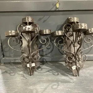 2 MEDIVAL LOOKING  CANDLE WALL SCONCES