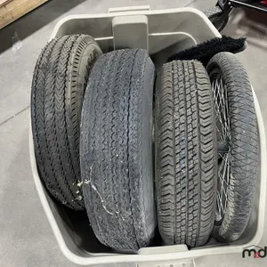 Bin of Trailer Tires 
 UNRESERVED