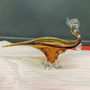 HEAVY GLASS AMBER BIRD