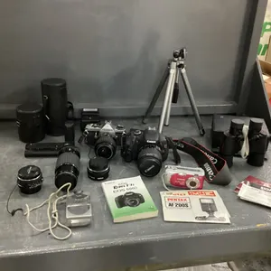 CANON DIGITAL CAMERA'S, PENTAX FIL CAMERA, EXTRA LENSES, FLASH, TRIPOD
