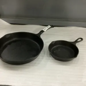 (2) CAST IRON FRY PANS - LODGE & WAGNER