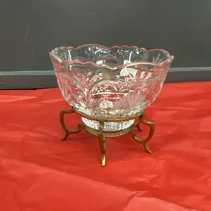 CRYSTAL BOWL ON BRASS STAND
