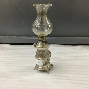 SMALL OIL LAMP W/ METAL BASE