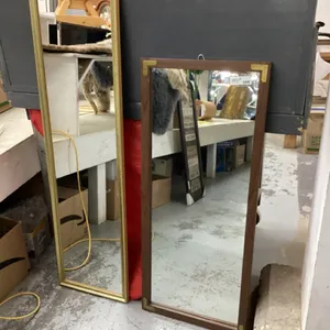(2) LONG MIRRORS - GOLD FRAME & BROWN FRAME