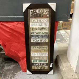"FARMHOUSE RULES" SIGN
