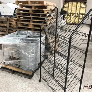 (3) Aluminum Garbage Bins, Rack On Casters, Round Table & More
 UNRESERVED