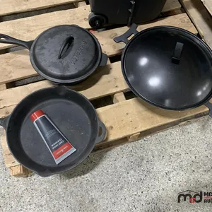 (3) Cast Iron Pans and Cleaner
 UNRESERVED