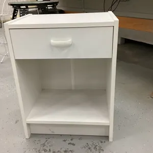 SMALL WHITE SIDE TABLE W/ ONE DRAWER