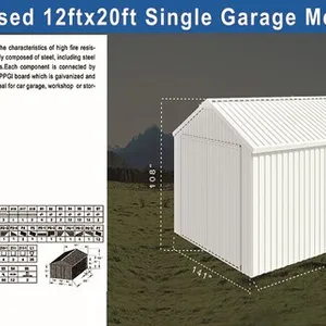 2025 KJ K1220 20 ft x 12 ft Metal Garage (Unused)