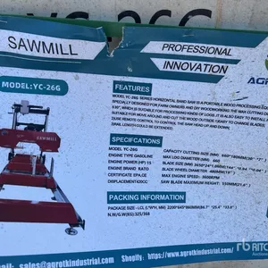 2024 AGT YC-26G Portable Sawmill (Unused)