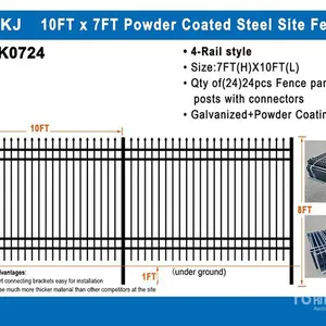 Quantity of (24) 2025 KJ K0724 10 ft x 7 ft Powder Coated Fencing (Unused)