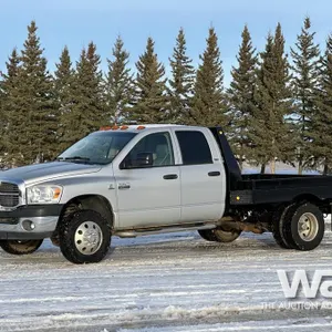 2007 DODGE 3500HD LARAMIE CREW CAB FLATBED TRUCK