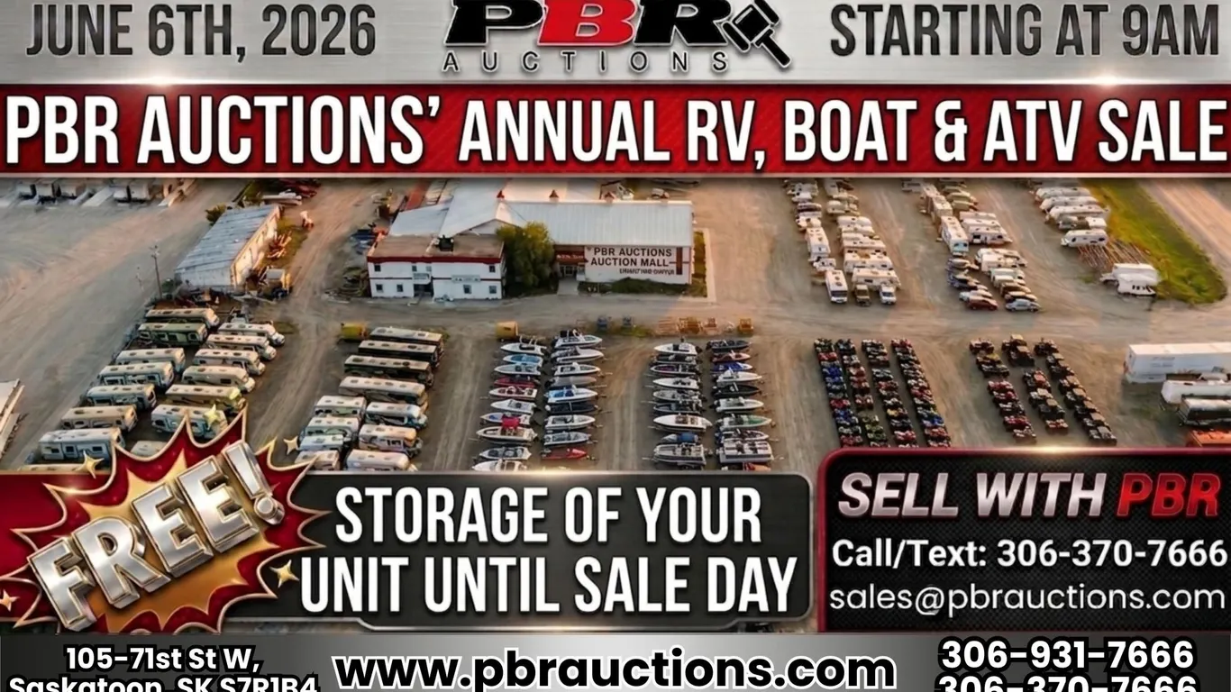 PBR Auctions' Annual RV, Boat & ATV Sale - Sept. 5th, 2026 - Starting at 9am