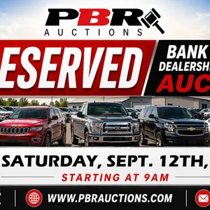 Unreserved Bank Repos & Dealerships Liquidation Auction - Sept. 12th, 2026 - Starting at 9am
