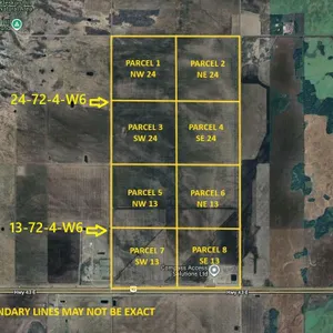 Sep 15 (10 am) - Sep 17 (10 am) Unreserved Real Estate Auction of 8 Quarters in County of Grande Prairie, AB 26IJ