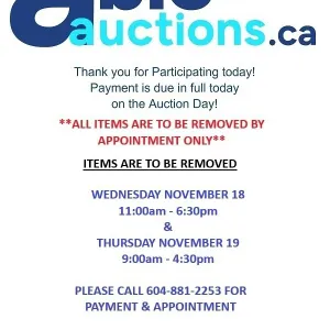 NORTH LANGLEY NOV 18 ON-LINE AUCTION