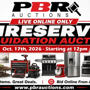 Live Online Only Unreserved Liquidation Auction - Oct. 17th, 2026 - Starting at 12pm